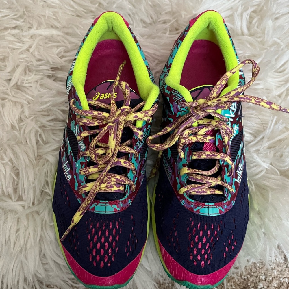ASICS running shoes.